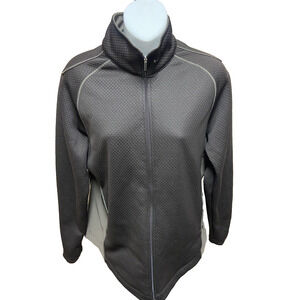 Nike Golf Womens Jacket Size Large Long Sleeve Full Zip Brown Therma Fit Casual